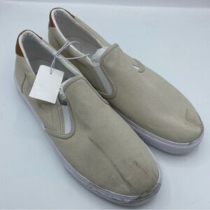J Crew Sneakers Mens 12 M Canvas Slip On Shoes in Stone Casual Lounger Every day